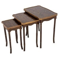 Chinoiserie Faux Bamboo Wood Nesting Tables, 3