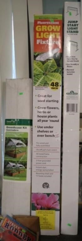 GREENHOUSE KIT, LIGHT FIXTURE & STAND NEW IN BOX