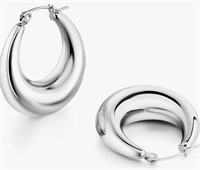 (OpenBox/New)Kyazeo Gold Chunky Hoop Earrings for