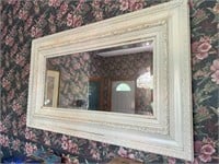 Large Heavy Beveled Wall Mirror and Picture