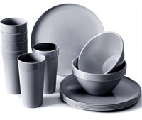 (new)12-Piece Plastic Kitchen Dinnerware Set,