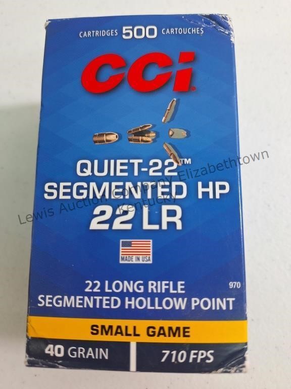 CCI 22lr, QUIET-22 Segmented HP, 500rds, 40