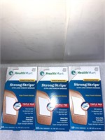 3 Boxes Strong Strips Extra Large Bandages #72