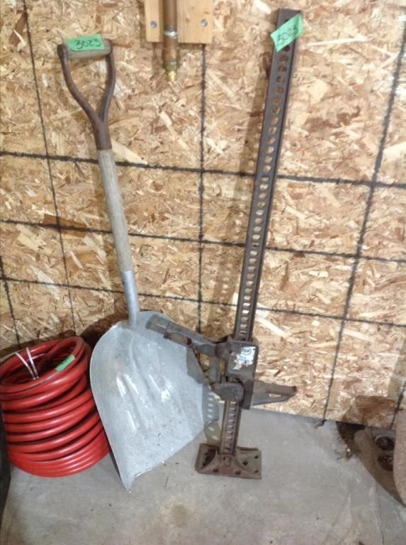 Scoop shovel and bumper jack, not hose