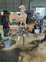 Copper rooster weather vane