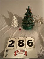 10" and 7" ceramic Christmas trees