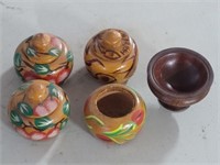 Miniature Wood Art Ginger Bowls
