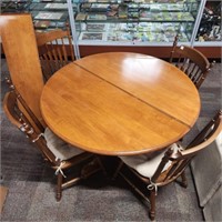 Tell City Kitchen Chairs, Pedestal Table