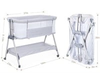 ANGELBLISS Baby Bassinet Bedside Crib with Storage