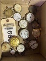 Box of collectible pocket watches