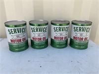 4 UNOPENED ALBEMARLE NC SERVICE OIL CANS