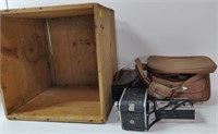 Vintage Cameras & Accessories in Cheese Box