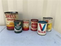 6 ASSORTED OIL CANS