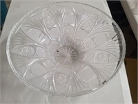 Large Heavy Cut Glass Bowl