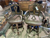 (2) Modern bar chairs with arms