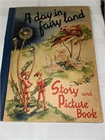 VINTAGE LARGE A DAY IN FAIRY LAND BOOK