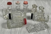 COLLECTIBLE GLASS CANDY CONTAINERS CARS DOGS