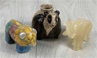 COLLECTIBLE ANIMAL FIGURINES POTTERY NATURAL STONE