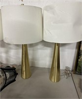 2-GOLD BASE TABLE LAMPS