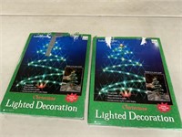 2-LIGHTED TREE DECORATIONS