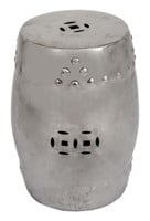 Safavieh Modern Asian Silvered Ceramic Stool