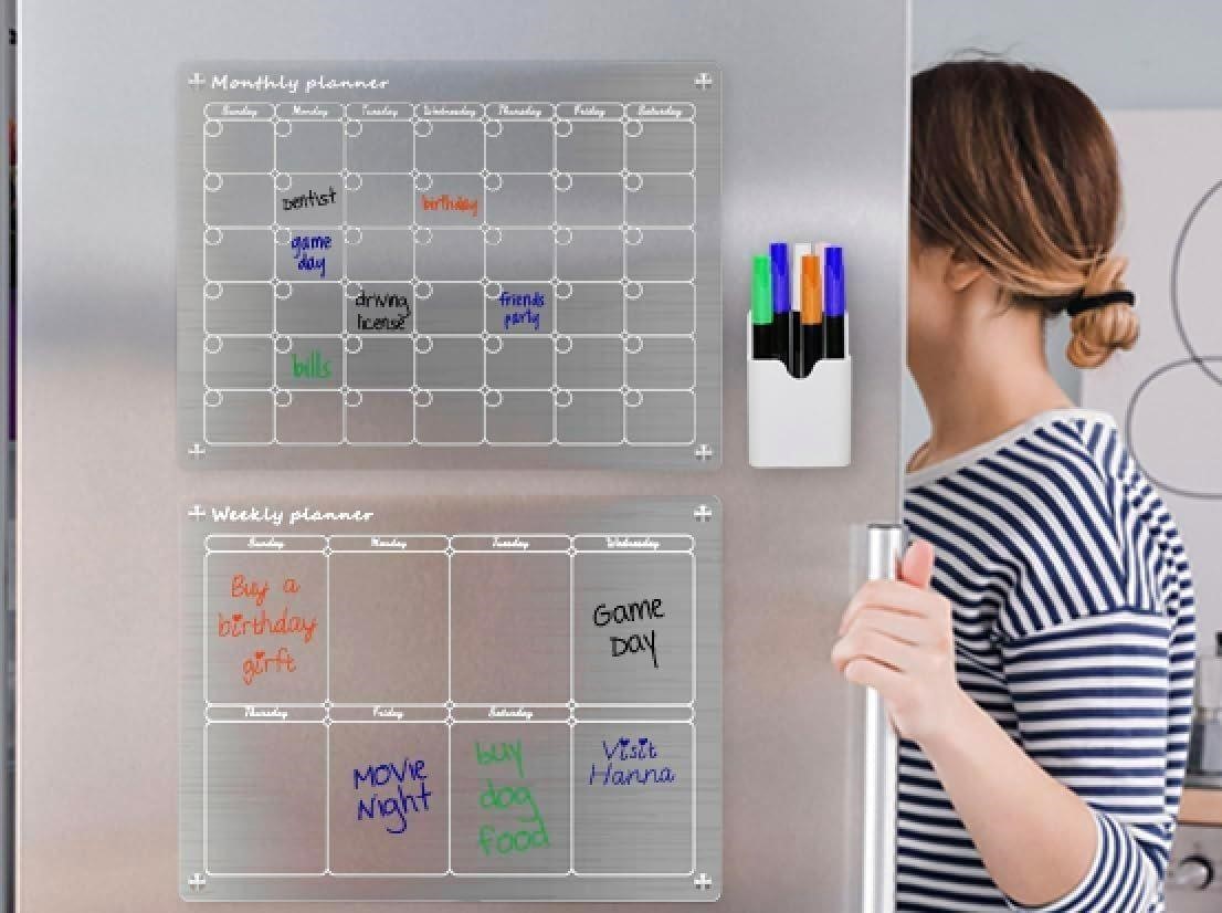 2pcs Magnetic Acrylic Calendar Set