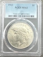 1923 MINT STATE Silver Dollar, PCGS