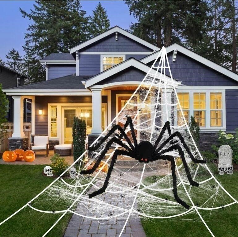 (New) 35"- Black- FOLOU Halloween Spider