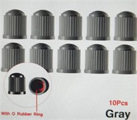 Lot of 10 gray valve stem caps