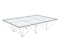 Ariel Coffee Table Rectangle Silver $840