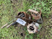Antique lead pots & tools