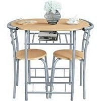 Dining Set: Table & Chair w/Metal Frame  Rack