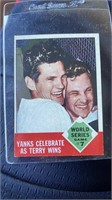 1963 topps Yanks Celebrate as Terry Wins World Ser