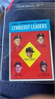 1963 topps 1962 American League Strikeout Leaders
