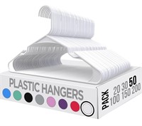 Utopia Home White Plastic Hangers 50 Pack -