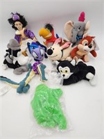Ten Disney Bean Bag Plush Figures Mix