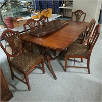 Duncan Phyfe Dining Table & 6 Chairs