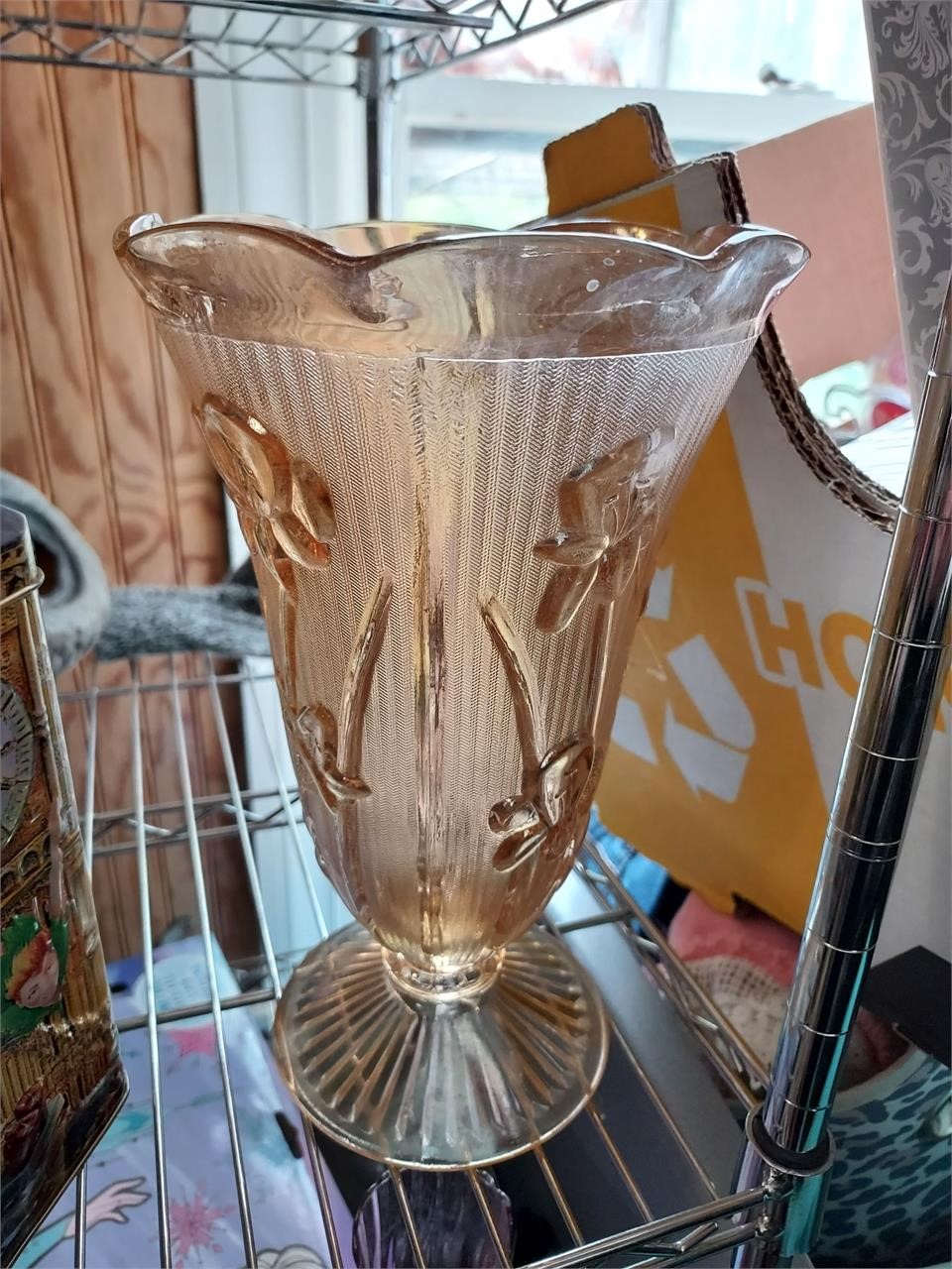 Jeanette Maeigold Iris Harringbone Carnival Vase