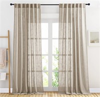 (New/ packed) - NICETOWN Sheer Linen Taupe
