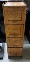 4 Drawer Oak Wood Filing Cabinet