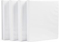 Amazon Basics 3-Ring Binder, 1 Inch - White, 4-Pac