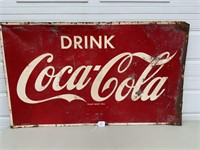 Coca Cola tin sign single side Made in Canada