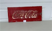 Coca Cola metal sign single sided 13" x 30"