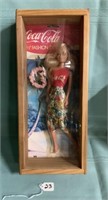 Coca Cola Barbie in a wood box