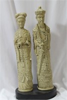 A Chinese Resin Figurine of an Emperor and Empress