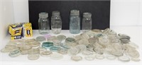 4 SEALERS, OVER 120 GLASS LIDS & RINGS