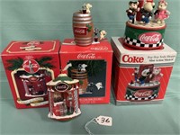 Coca Cola Christmas tree ornaments & mini musical