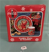 Coca Cola Cookie plate & tumbler