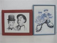 Two Framed Laurel & Hardy Prints See Info
