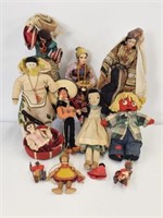 11 NATIVE DOLLS - 4" TO 11" TALL